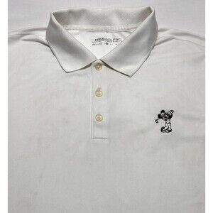 Mickey Mouse Disney Nike Golf Polo Men’s Shirt Size XL White Dri-Fit READ STAINS